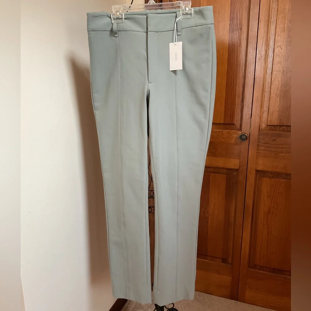 $368 NWT VINCE Sz10 HIGH RISE CIGARETTE STRETCH PANT SLATE - Picture 2 of 9